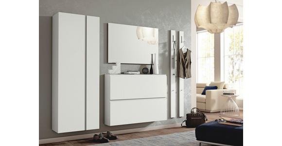GARDEROBE 5-teilig in 220/185/33 cm - Weiß, Design, Glas/Holzwerkstoff (220/185/33cm) - Moderano
