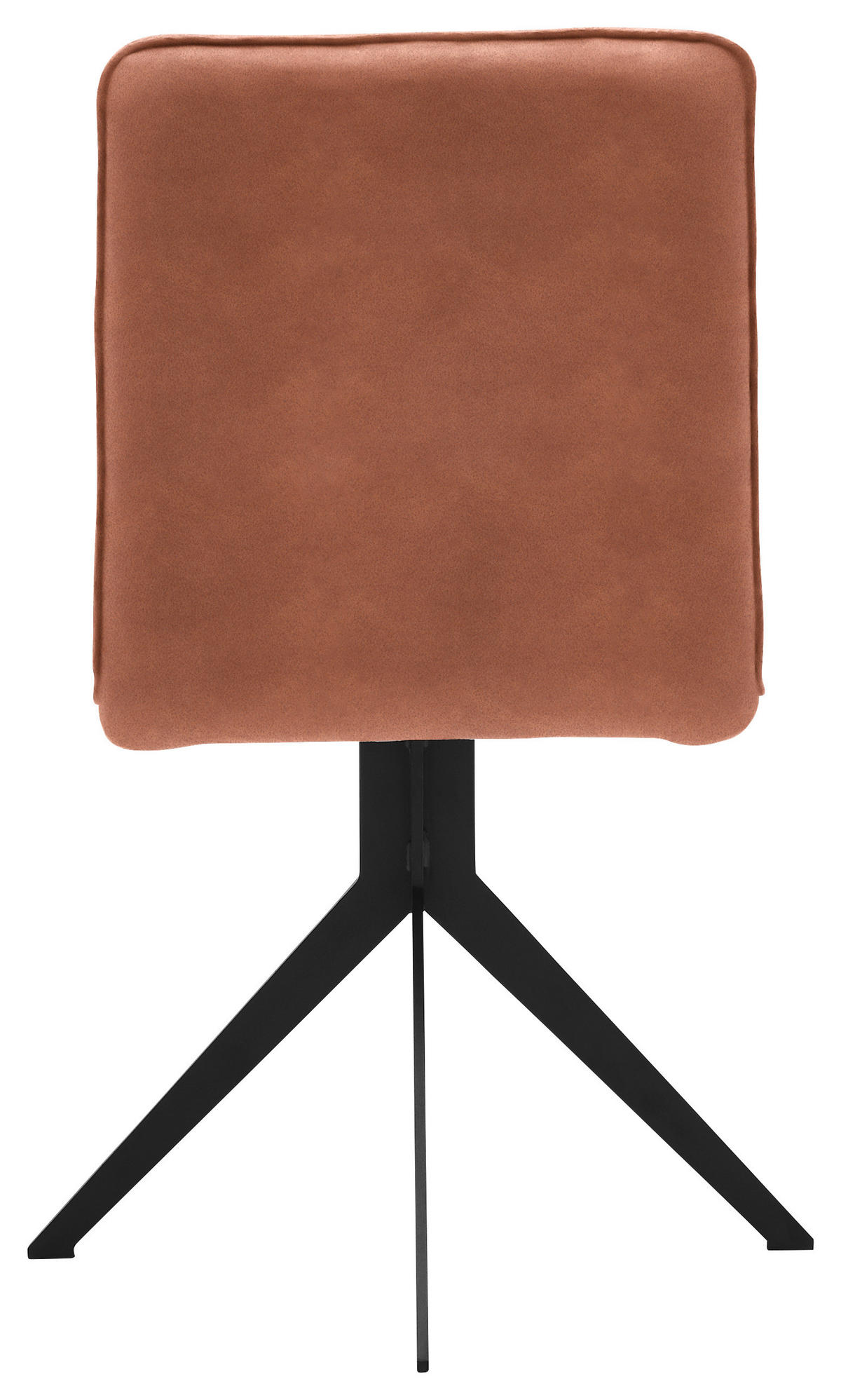 STUHL  in Stahl Lederlook  - Rotbraun/Schwarz, Design, Textil/Metall (46,5/87/64cm) - Voleo