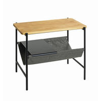 BEISTELLTISCH 38/60/50 cm Eiche massiv Grau, Schwarz, Eichefarben rechteckig  - Eichefarben/Schwarz, Design, Holz/Textil (38/60/50cm)