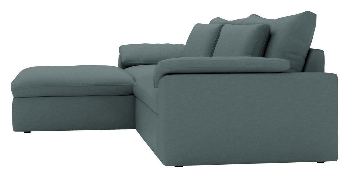 ECKSOFA  Chenille Blaugrau  - Blaugrau/Schwarz, Modern, Kunststoff/Textil (198/306cm) - Carryhome