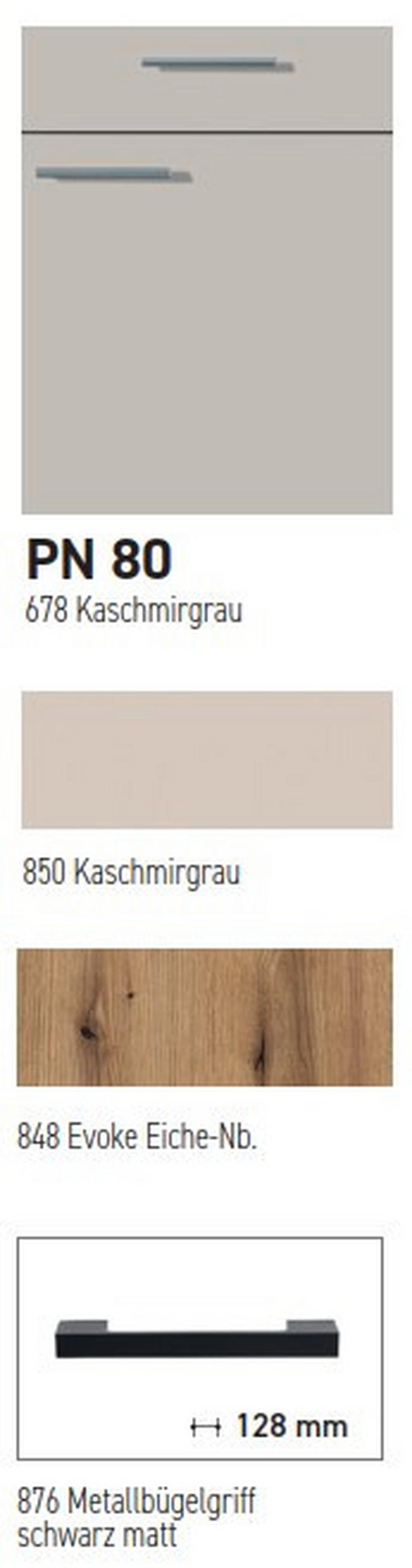 KÜCHENBLOCK PN 80 340 cm  in Eichefarben, Kaschmir  - Kaschmir/Eichefarben, Design, Holzwerkstoff/Metall (340cm) - Pino