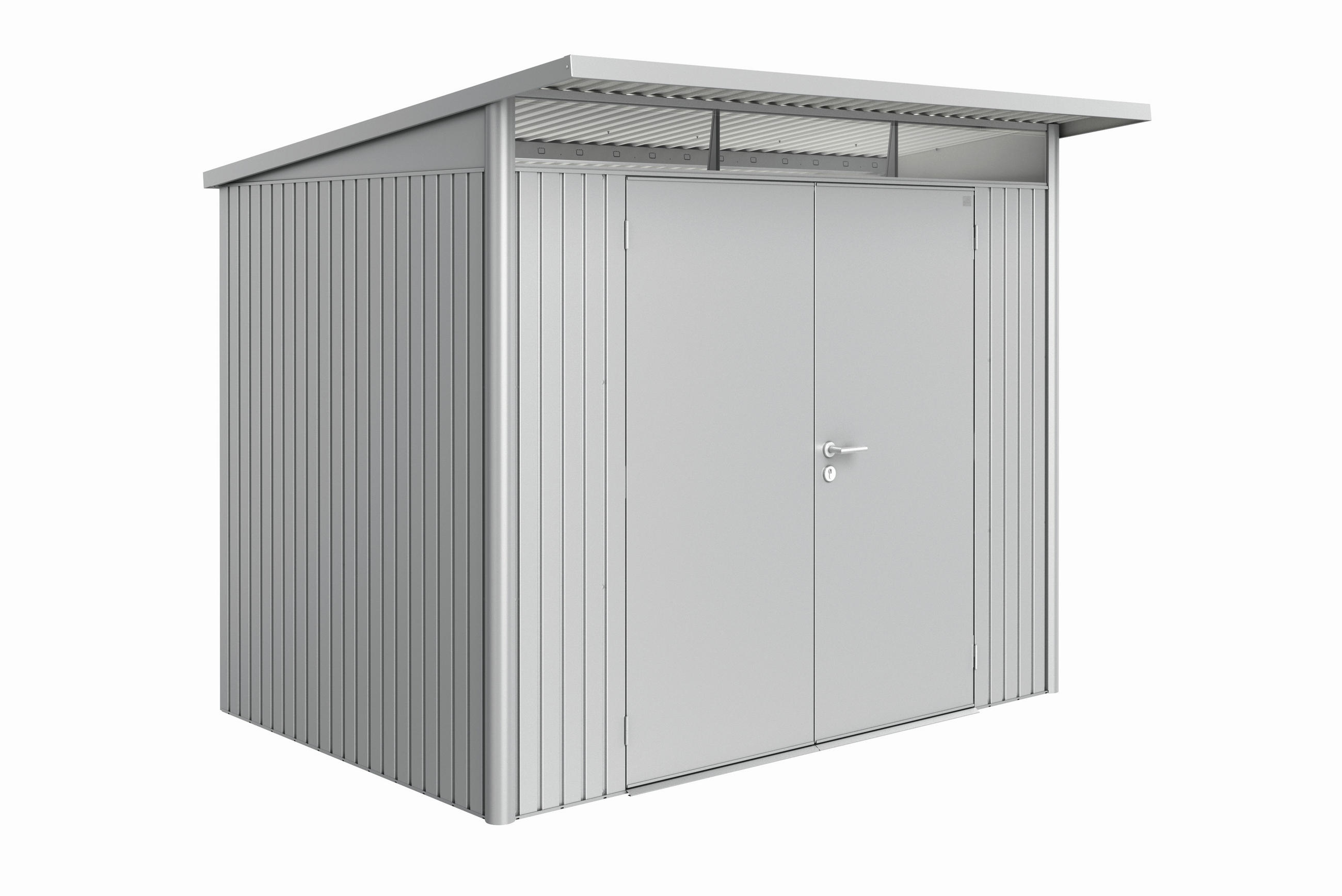 GERÄTEHAUS 260/218/220 cm  - Silberfarben, Design, Metall (260/218/220cm) - Biohort
