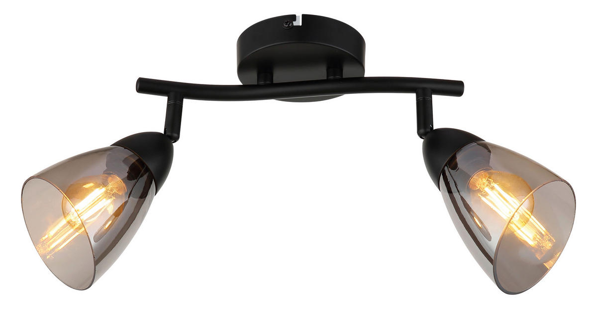 STRAHLER Paula 25/10/21 cm  - Schwarz/Grau, Design, Glas/Metall (25/10/21cm) - Globo