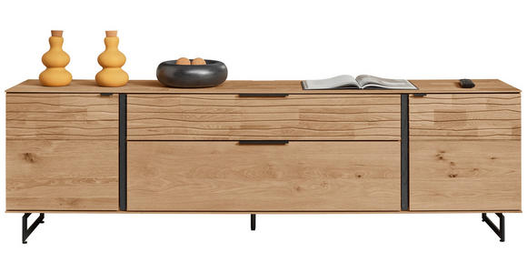 LOWBOARD  211/65/44 cm 1 Schublade(n) stehend  - Eichefarben/Anthrazit, Natur, Holz/Metall (211/65/44cm) - Valnatura