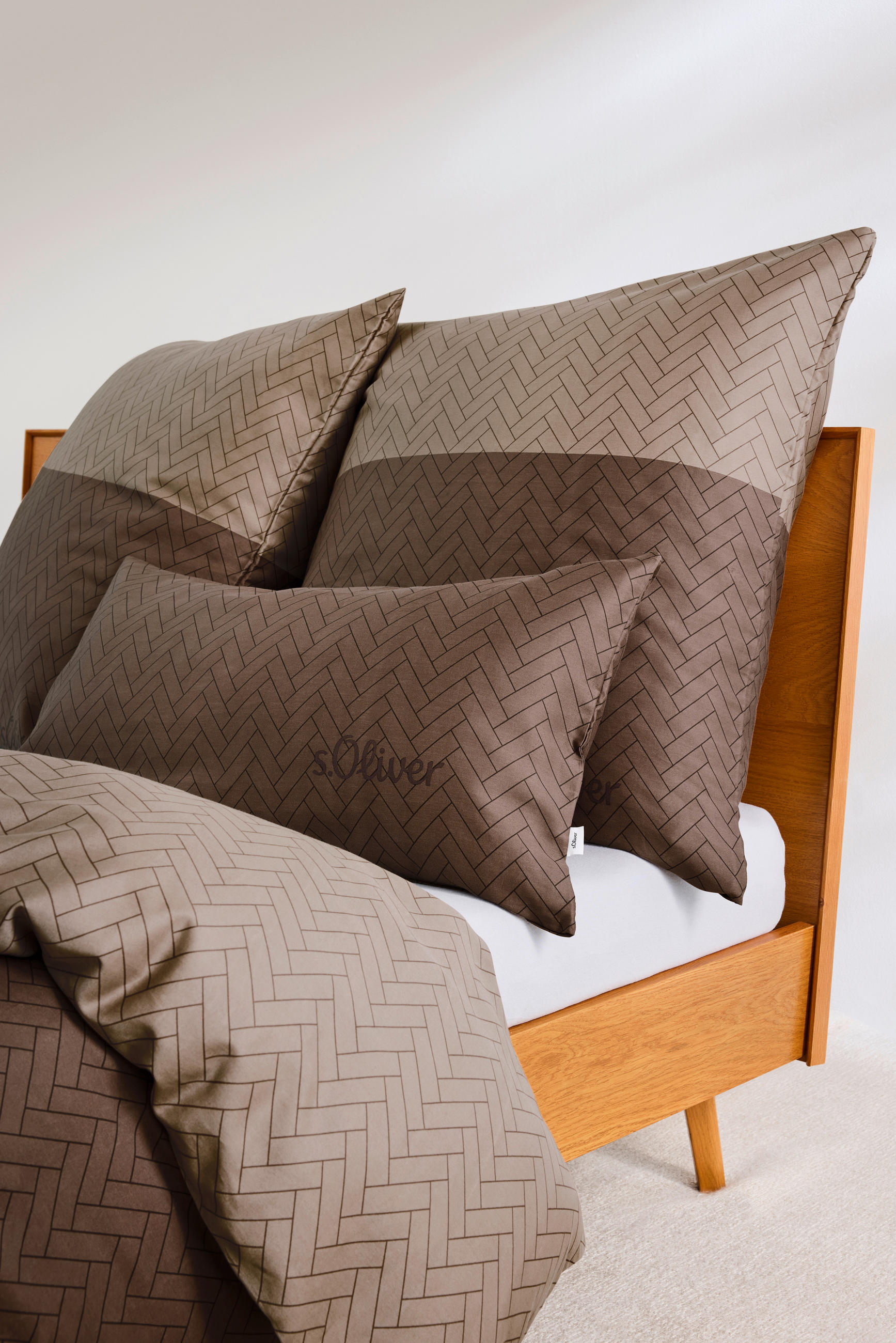 BETTWÄSCHE Makosatin 140/200 cm  - Braun, Basics, Textil (140/200cm) - S. Oliver