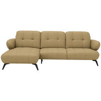 ECKSOFA Flachgewebe Honig  - Schwarz/Honig, Modern, Textil/Metall (180/282cm) - Novel