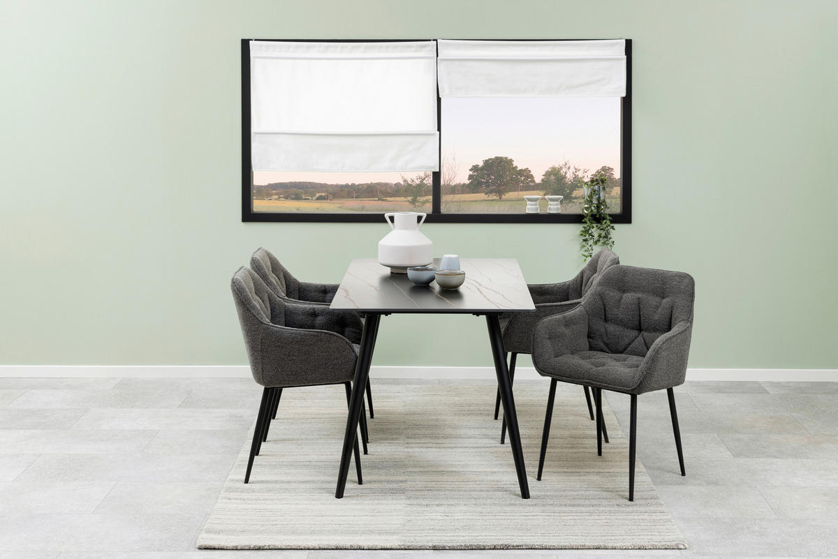 ŽIDLE S PODRUČKAMI, buklé, šedá - šedá/černá, Moderní, kov/textil (58/83/55cm) - MID.YOU