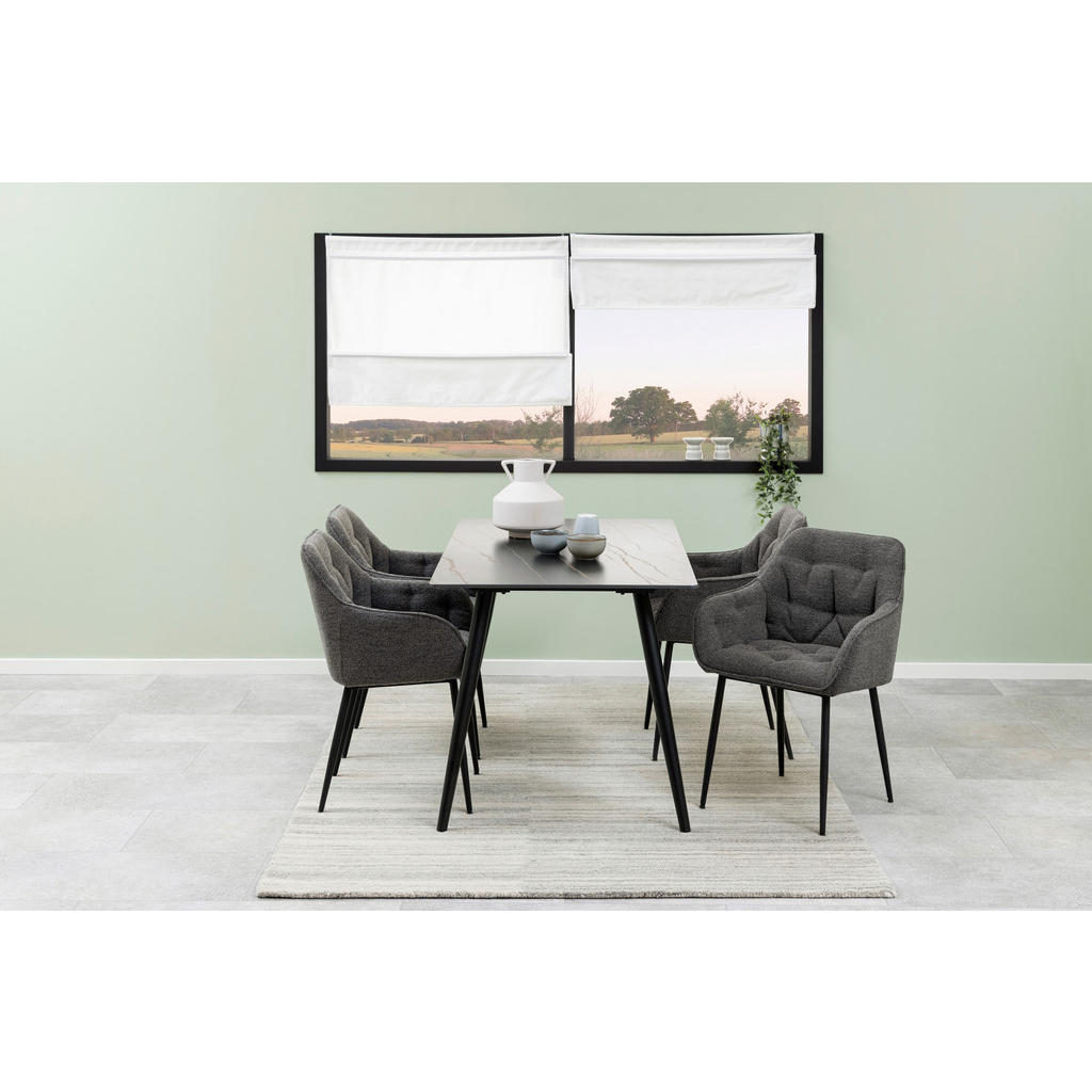 Thumbnail - Mid.you Armlehnstuhl, Grau, Textil, Füllung: Polyurethan (Pur), rund, 58x83x55 cm, Esszimmer, Stühle, Esszimmerstühle, V...
