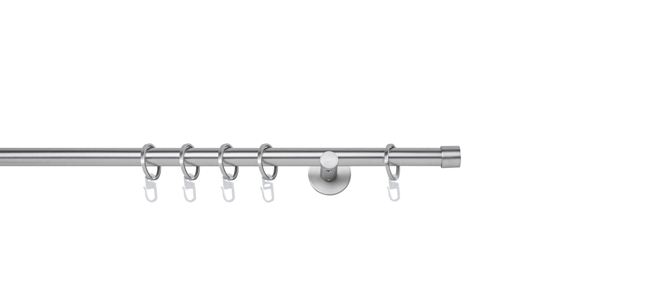 VORHANGSTANGENSET 120 cm  - Edelstahlfarben, Basics, Metall (120cm)