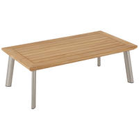 LOUNGETISCH 120/65/40 cm Holz, Metall Edelstahlfarben, Teakfarben rechteckig  - Edelstahlfarben/Teakfarben, Modern, Holz/Metall (120/65/40cm) - Amatio