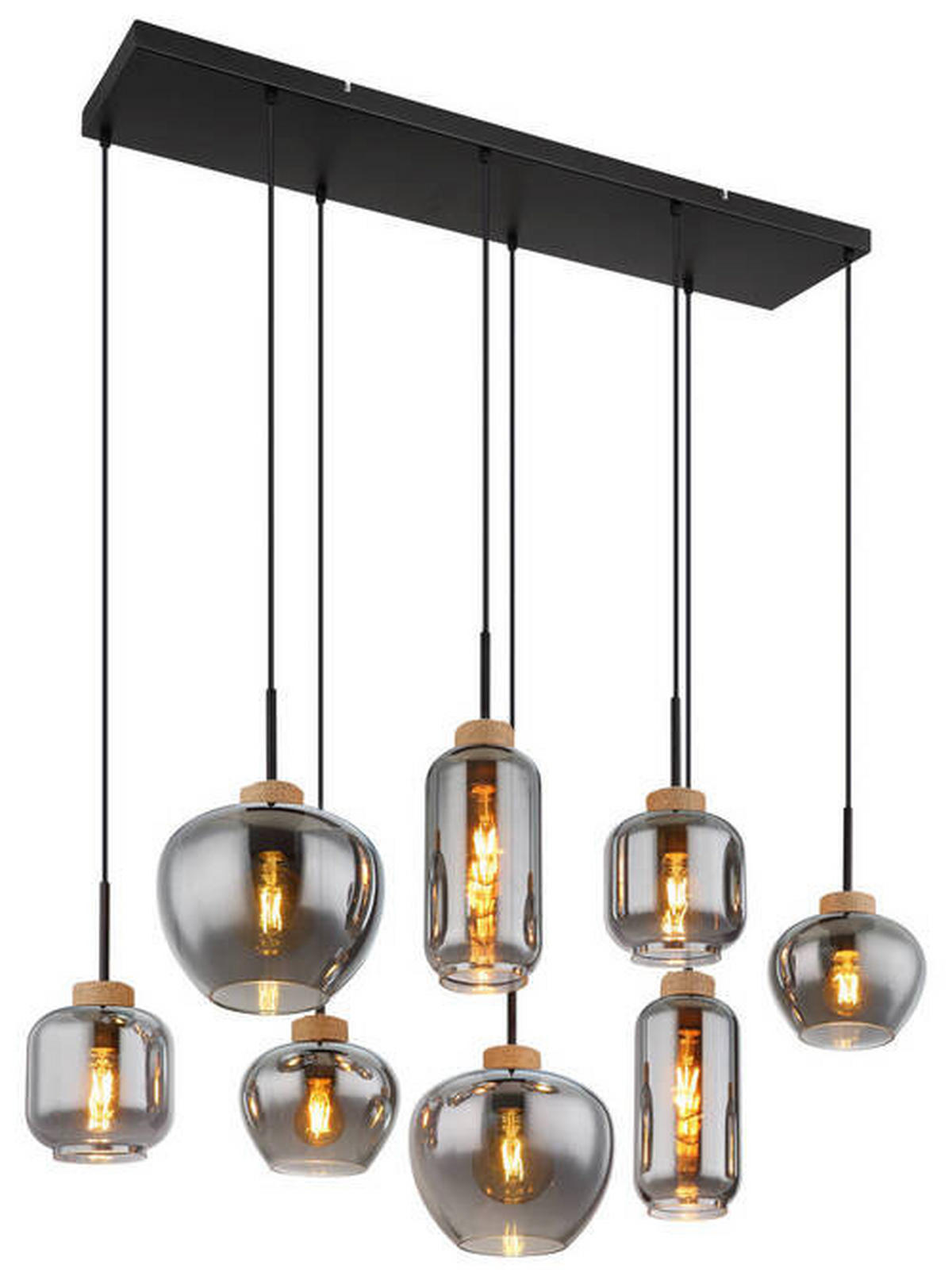 VISEČA SVETILKA     105/40/120 cm         E27 - črna/naravne barve, Design, kovina/umetna masa (105/40/120cm) - Globo