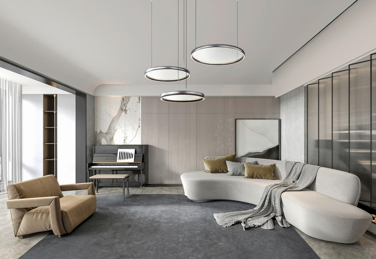 LED-HÄNGELEUCHTE BRIGGS 103/83/150 cm   - Schwarz/Weiß, Design, Kunststoff/Metall (103/83/150cm) - Globo