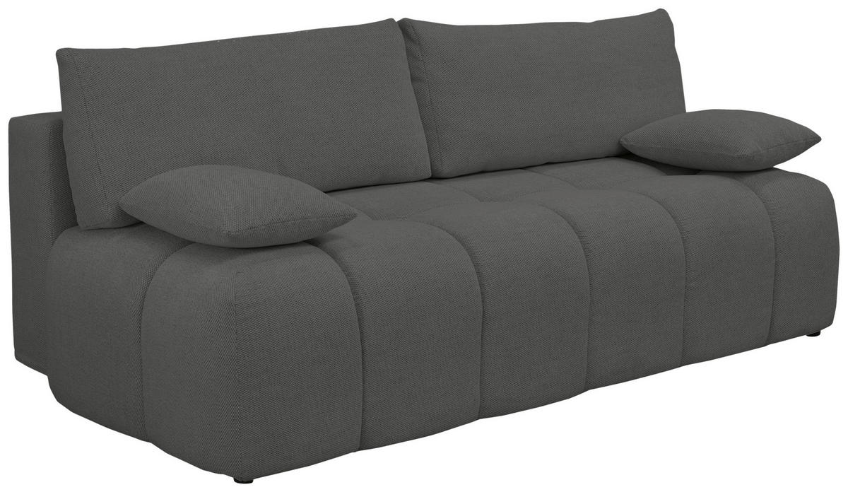 BOXSPRINGSOFA in Chenille Anthrazit  - Anthrazit/Schwarz, MODERN, Kunststoff/Textil (210/72/105cm) - Cantus