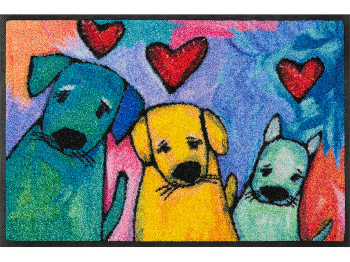 FUßMATTE 40/60 cm Doggies  - Multicolor, KONVENTIONELL, Kunststoff/Textil (40/60cm) - wash+dry
