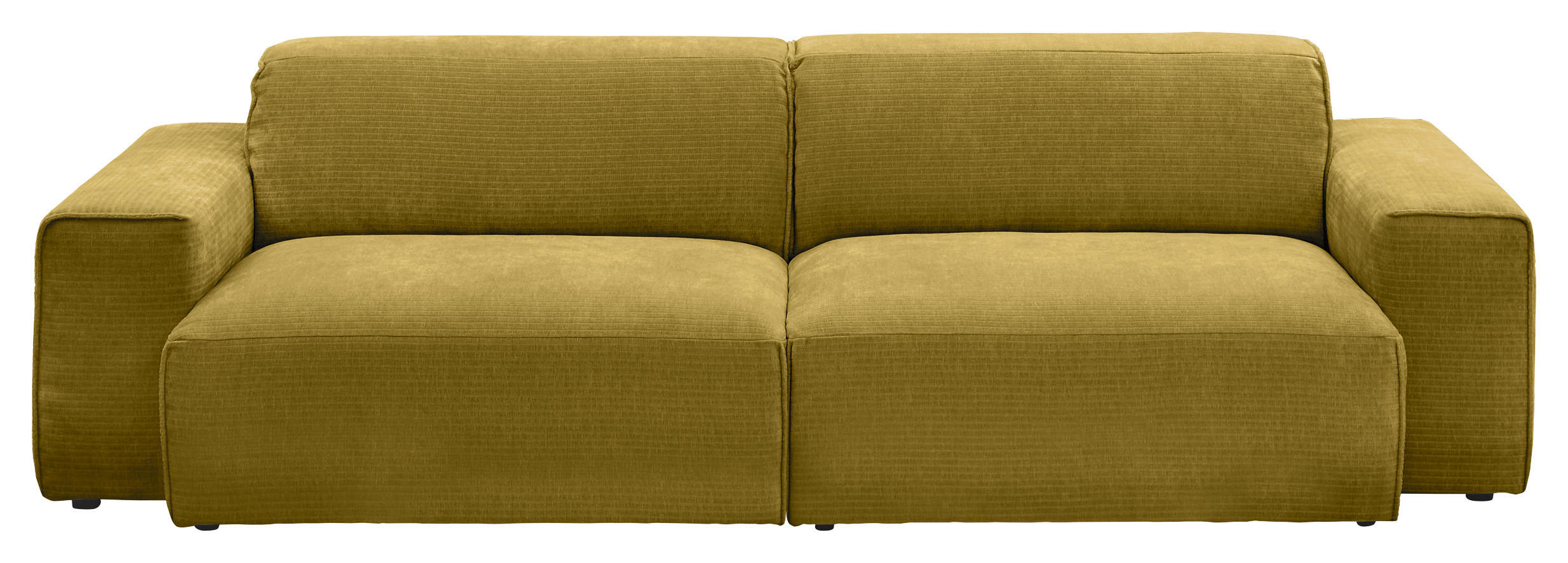 BIGSOFA Chenille Dunkelgelb  - Dunkelgelb/Schwarz, Design, Kunststoff/Textil (238/71/101cm) - Pure Home Lifestyle