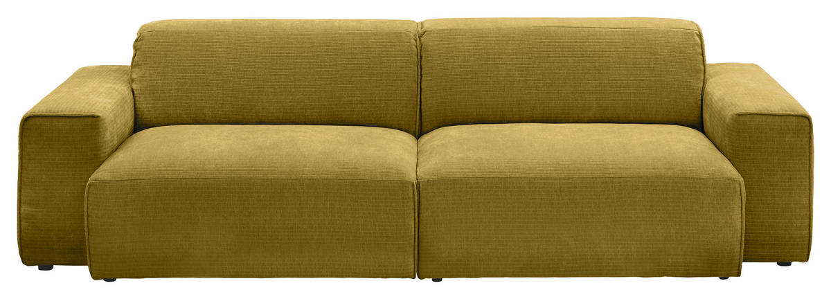 BIGSOFA Chenille Dunkelgelb  - Dunkelgelb/Schwarz, Design, Kunststoff/Textil (238/71/101cm) - Pure Home Lifestyle