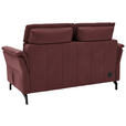 2-SITZER-SOFA Bordeaux Echtleder  - Bordeaux/Schwarz, KONVENTIONELL, Leder/Metall (178/103/95cm) - Dieter Knoll