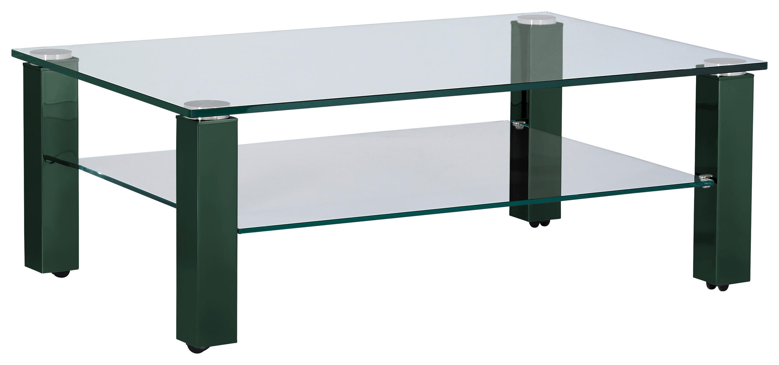 COUCHTISCH Kristallglas 110/70/42,5 cm rechteckig Grün  - Grün, Design, Glas/Kunststoff (110/70/42,5cm)