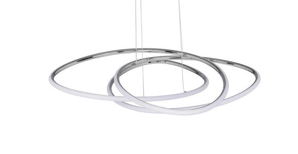 LED-HÄNGELEUCHTE 84,5/150 cm  - Silberfarben, Design, Kunststoff/Metall (84,5/150cm) - Novel