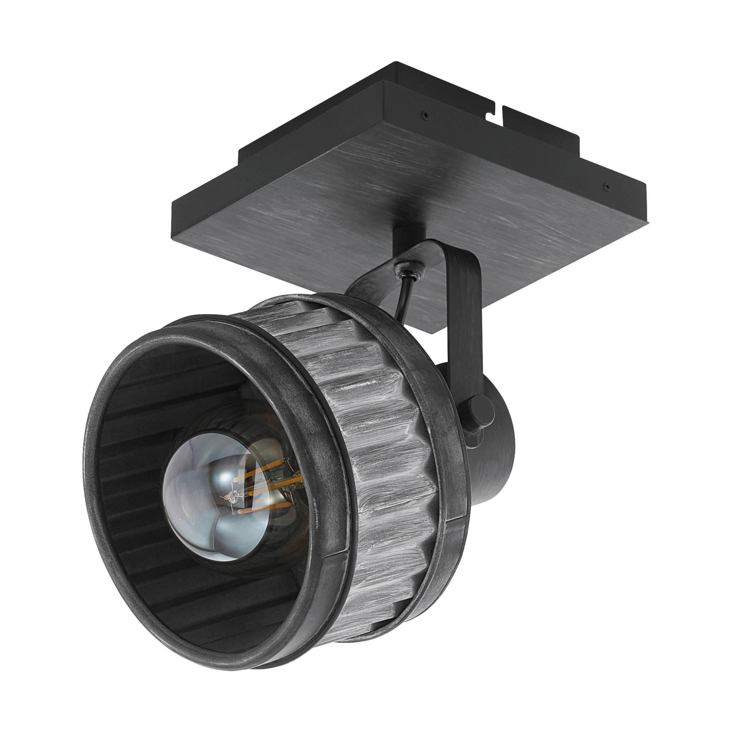 VÄGGLAMPA Turrock 16/16/30 cm   - grå/svart, Design, metall (16/16/30cm) - Eglo