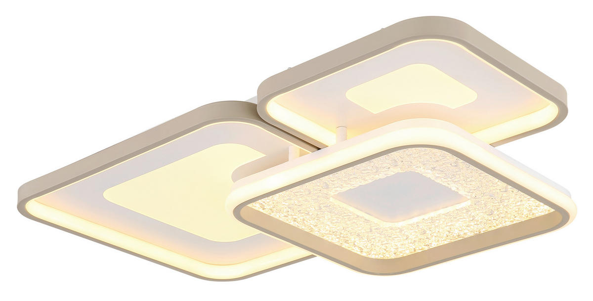 LED-DECKENLEUCHTE 65/45,5/10 cm   - Sandfarben/Klar, Design, Kunststoff/Metall (65/45,5/10cm) - Globo