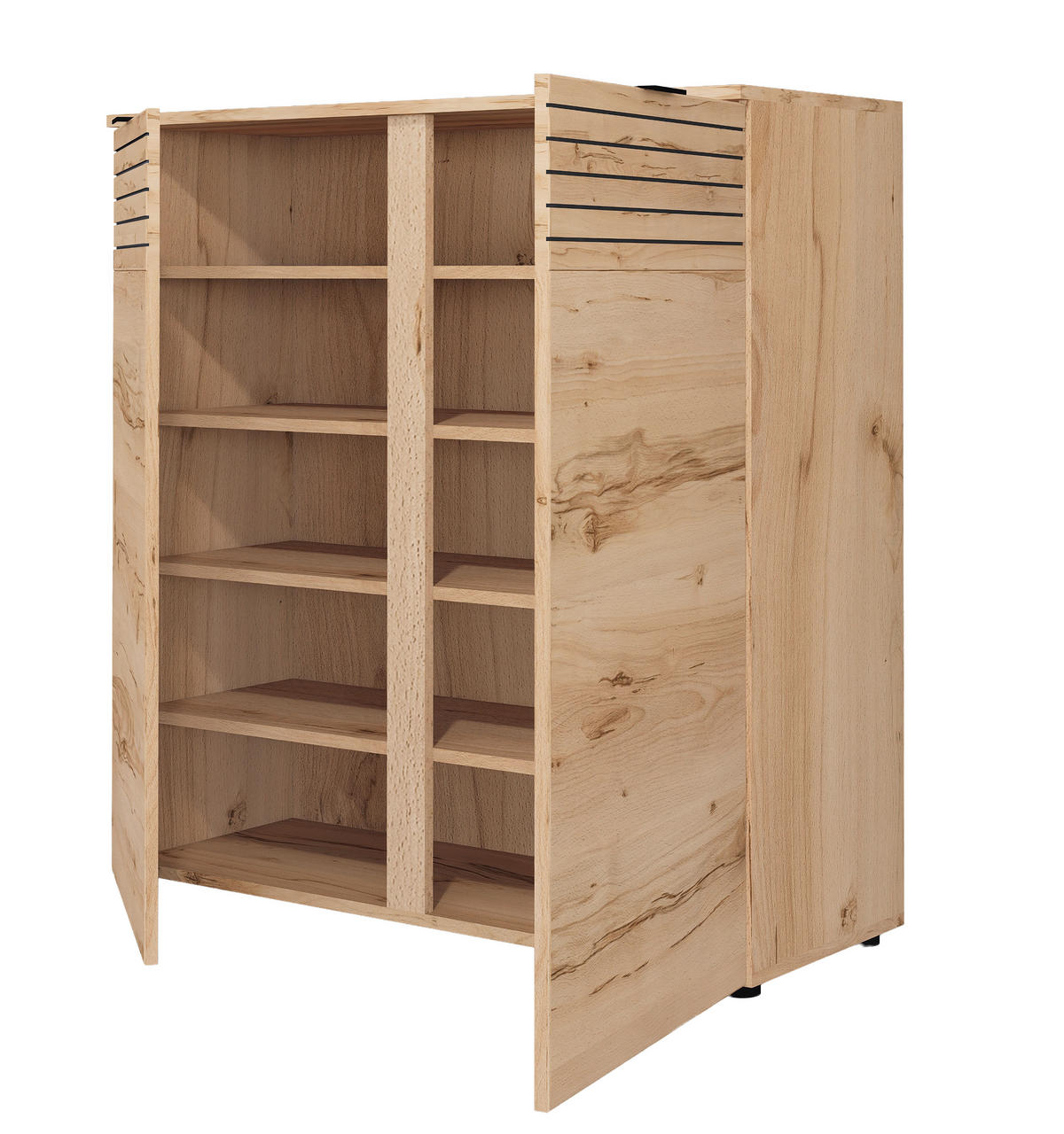 SCHUHSCHRANK Buchefarben  - Buchefarben/Schwarz, Design, Holzwerkstoff/Metall (100/103/38cm) - MID.YOU