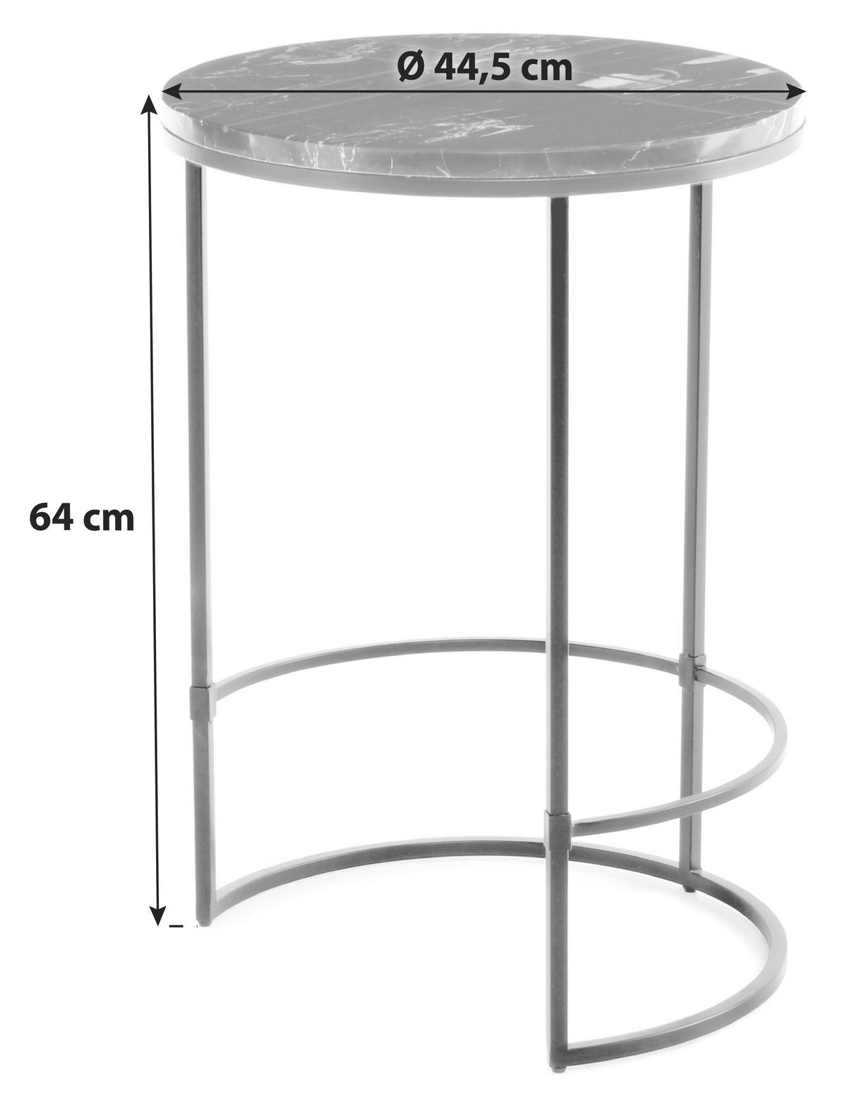 ODKLÁDACÍ STOLEK, černá, bílá - bílá/černá, Design, kov/kámen (44,5/44,5/64cm)