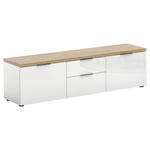 LOWBOARD  in 180/49/43 cm  - Eichefarben/Weiß Hochglanz, Design, Holzwerkstoff/Kunststoff (180/49/43cm) - Xora