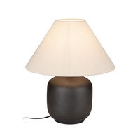 TISCHLEUCHTE 40/48 cm   - Beige/Schwarz, LIFESTYLE, Keramik/Textil (40/48cm) - Marama