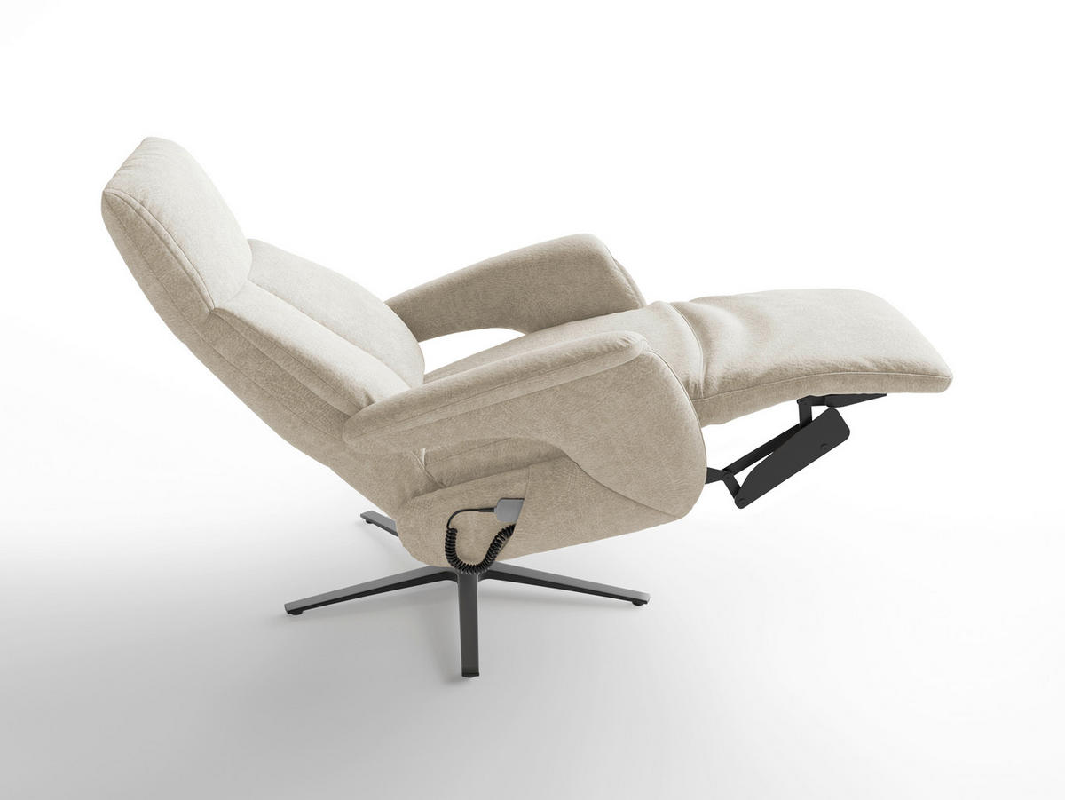 RELAXSESSEL Textil Silberfarben  - Silberfarben/Schwarz, Basics, Textil/Metall (75/110/85cm) - Sit & More