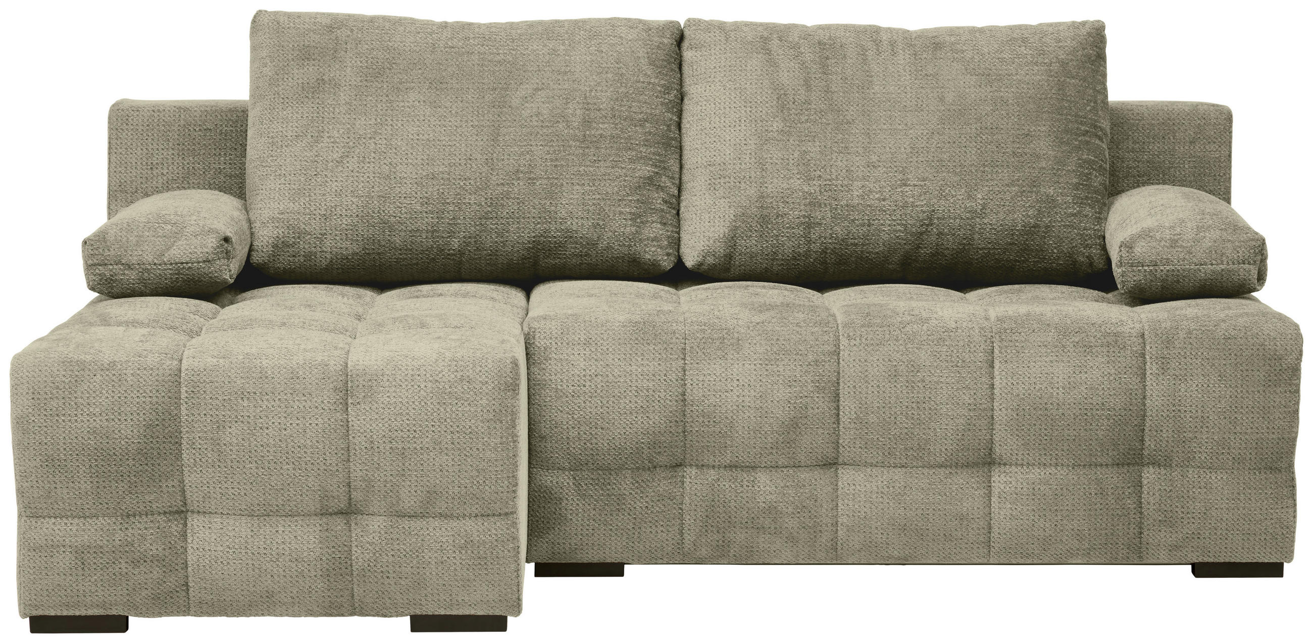 ECKSOFA Beige Chenille  - Beige/Schwarz, MODERN, Kunststoff/Textil (145/204cm) - home24