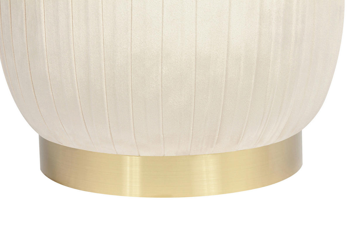 HOCKER Samt Creme  - Goldfarben/Creme, Design, Textil/Metall (43/42cm) - Kayoom