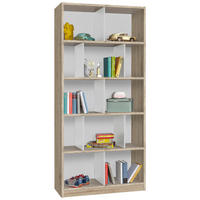 REGAL  90/197/38 cm Weiß, Eiche San Remo  - Weiß/Eiche San Remo, KONVENTIONELL, Holzwerkstoff (90/197/38cm) - Carryhome