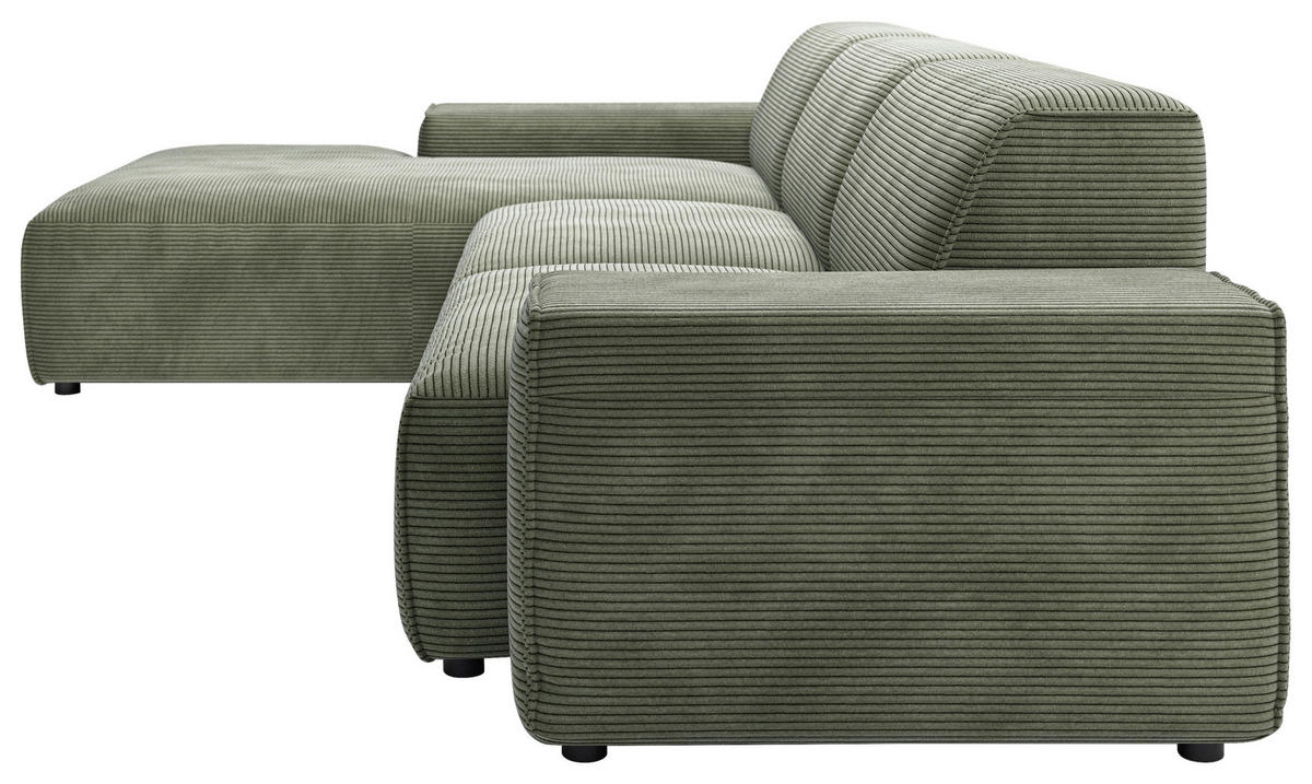 ROHOVÁ SEDAČKA, textil, zelená - černá/zelená, Design, textil/plast (189/300cm) - Livetastic