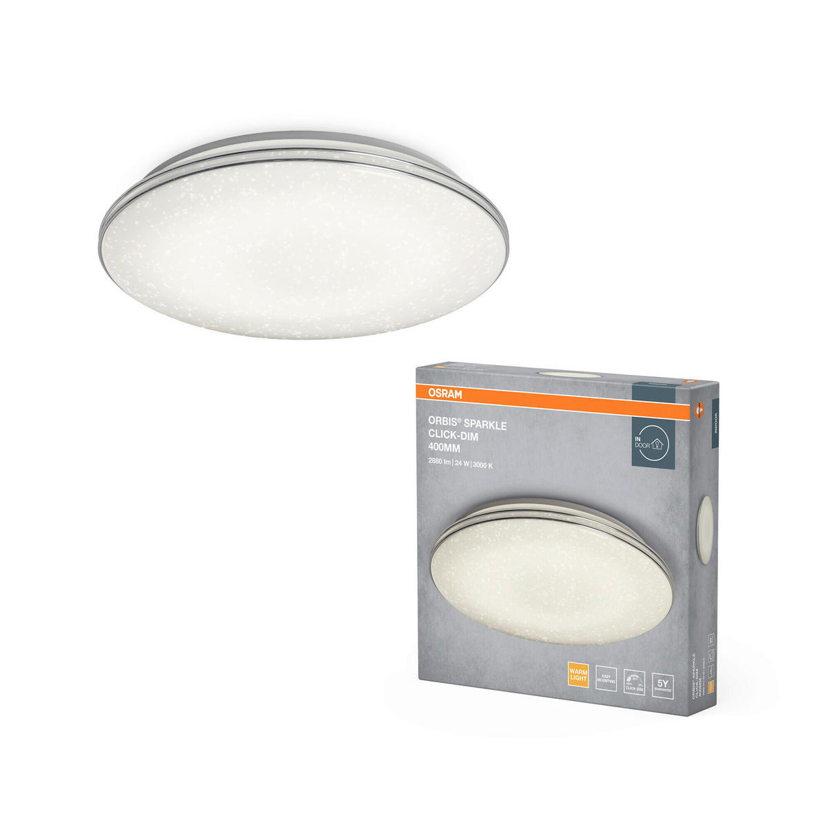 LED-DECKENLEUCHTE 40/9,1 cm   - Weiß, Basics, Kunststoff/Metall (40/9,1cm) - Osram