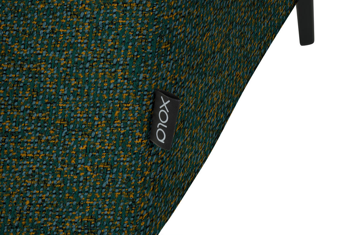 ECKSOFA in Struktur Grün  205/280 cm  - Schwarz/Grün, Design, Textil/Metall (205/280cm) - Xora