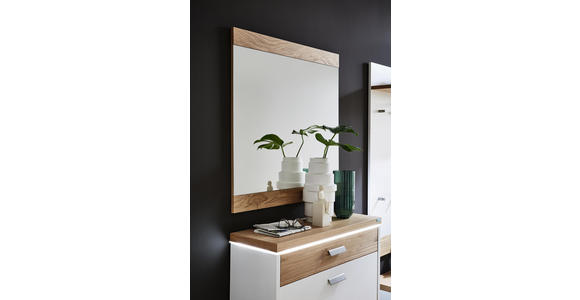 SCHUHSCHRANK Wildeiche furniert, massiv lackiert Weiß, Eichefarben - Eichefarben/Buchefarben, Design, Holz/Holzwerkstoff (92/96/31cm) - Dieter Knoll