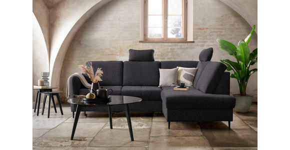 ECKSOFA Dunkelbraun Chenille - Dunkelbraun/Schwarz, MODERN, Holz/Textil (241/184cm) - Carryhome