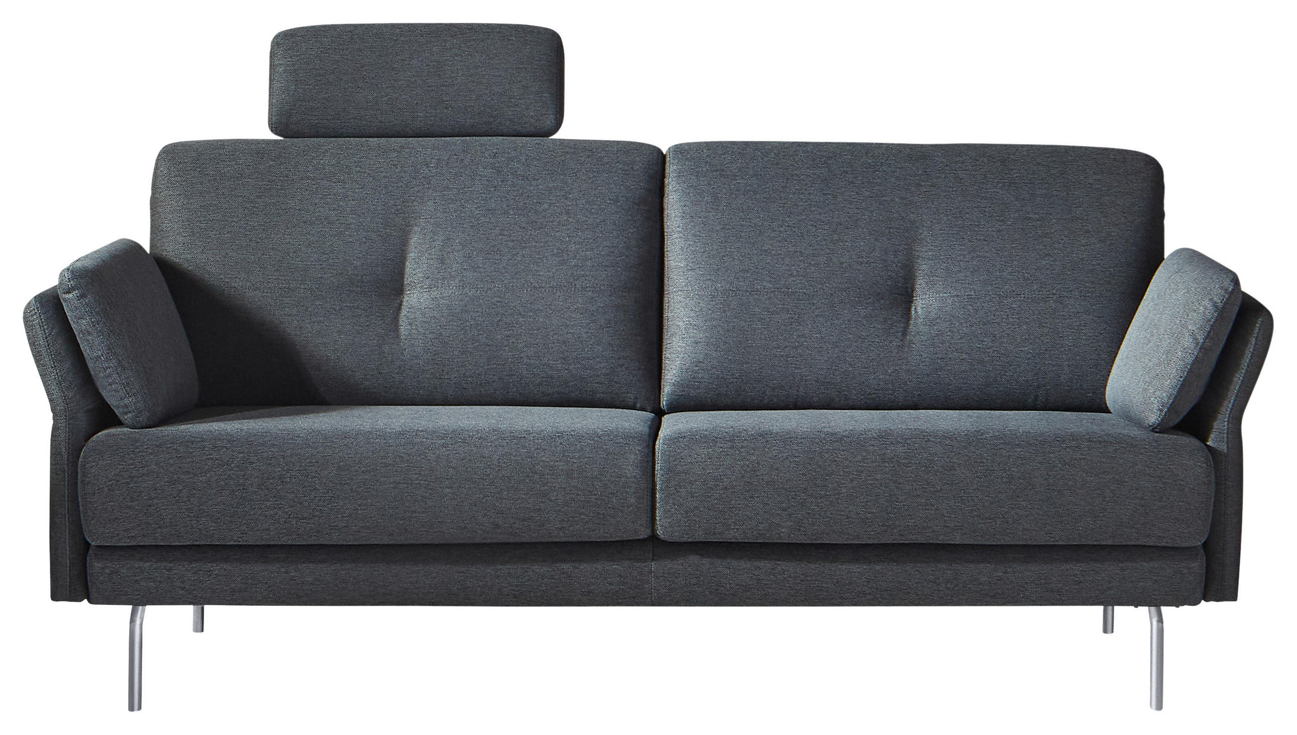 2,5-SITZER Flachgewebe Anthrazit  - Chromfarben/Anthrazit, Konventionell, Textil/Metall (195/82/84cm) - Horst AG