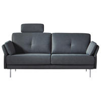 2-SITZER-SOFA Flachgewebe Anthrazit  - Chromfarben/Anthrazit, Konventionell, Textil/Metall (165/82/84cm) - Horst AG