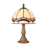 ASZTALI LÁMPA - barna/többszínű, Basics, Üveg/fém (20.5/33.5/20.5cm)