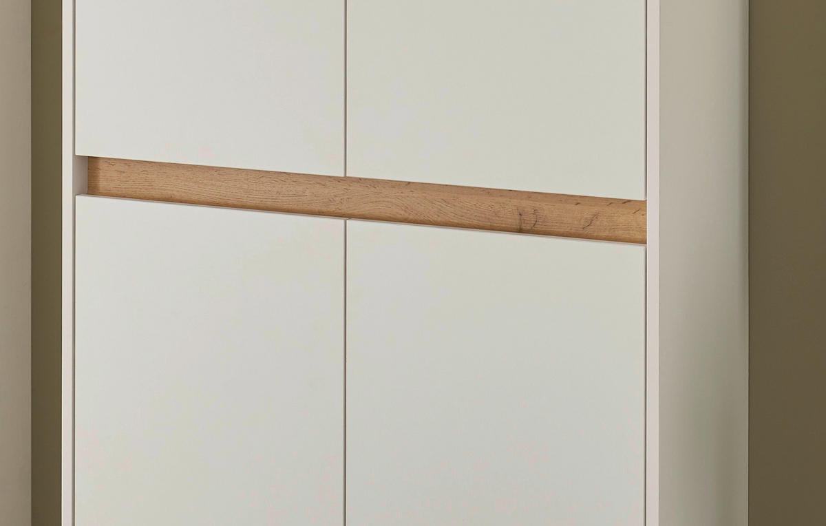 SCHUHSCHRANK Weiß, Eiche Wotan  - Eiche Wotan/Schwarz, Design, Holzwerkstoff/Kunststoff (85/195/35cm) - Modante