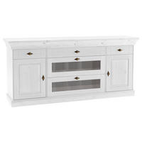 SIDEBOARD  185/85/45 cm 5 Schublade(n)  - Weiß/Kupferfarben, ROMANTIK / LANDHAUS, Glas/Holz (185/85/45cm) - Boxxx