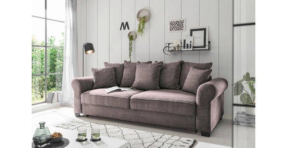 SCHLAFSOFA mit Stoffauswahl, Liegefunktion, Rücken echt Cord Braun - Schwarz/Braun, KONVENTIONELL, Kunststoff/Textil (250/95/125cm) - Hom`in