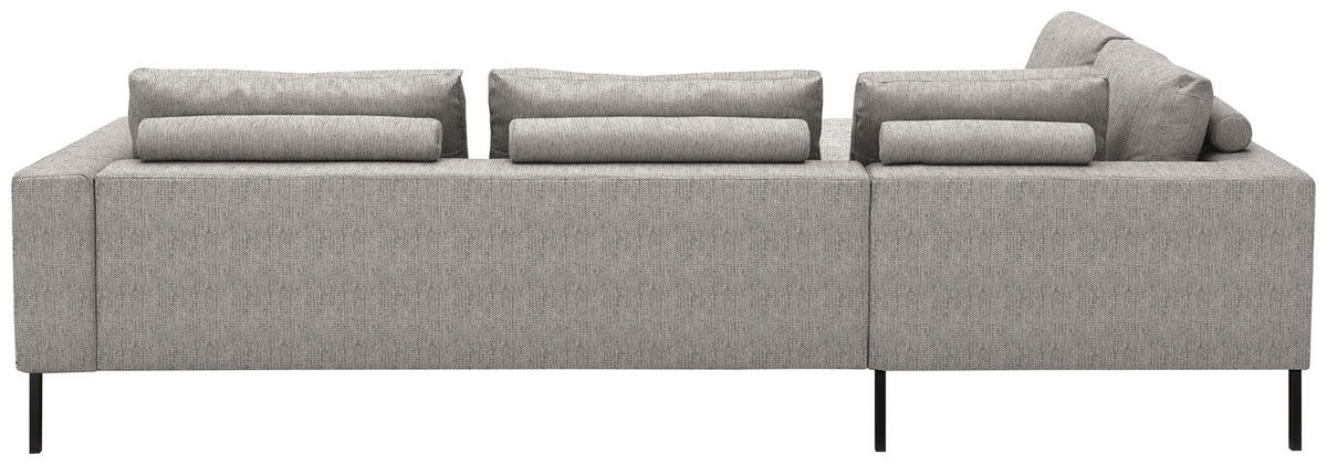 ECKSOFA  in Flachgewebe Greige  270/308 cm  - Greige/Schwarz, Design, Textil/Metall (270/308cm) - Pure Home Lifestyle