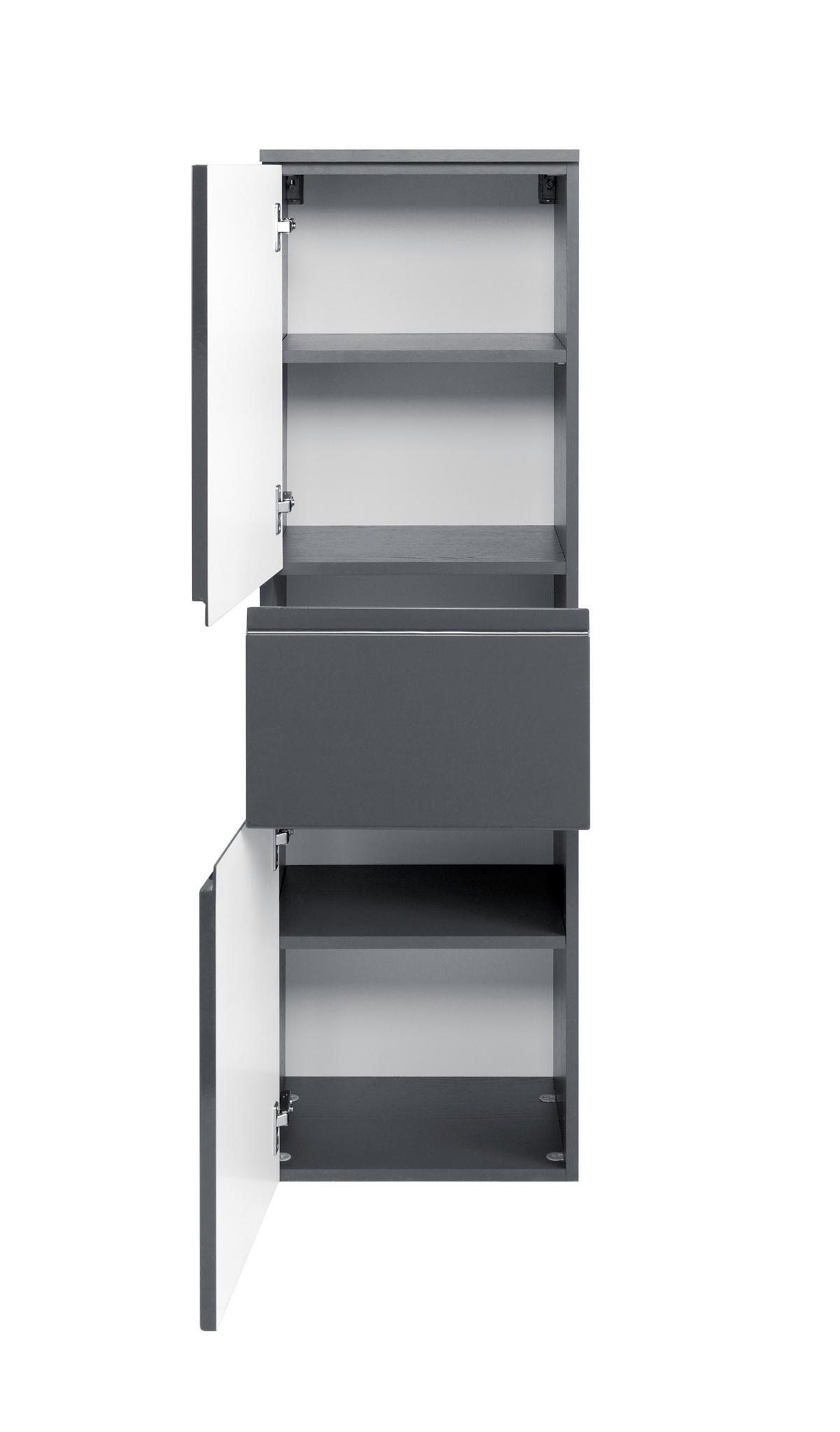 Midischrank in Grau 40/130/35 cm  - Graphitfarben, Design, Holzwerkstoff (40/130/35cm) - Held