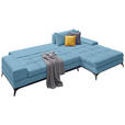 ECKSOFA in Webstoff Blau  - Blau/Schwarz, Design, Textil/Metall (315/212cm) - Carryhome