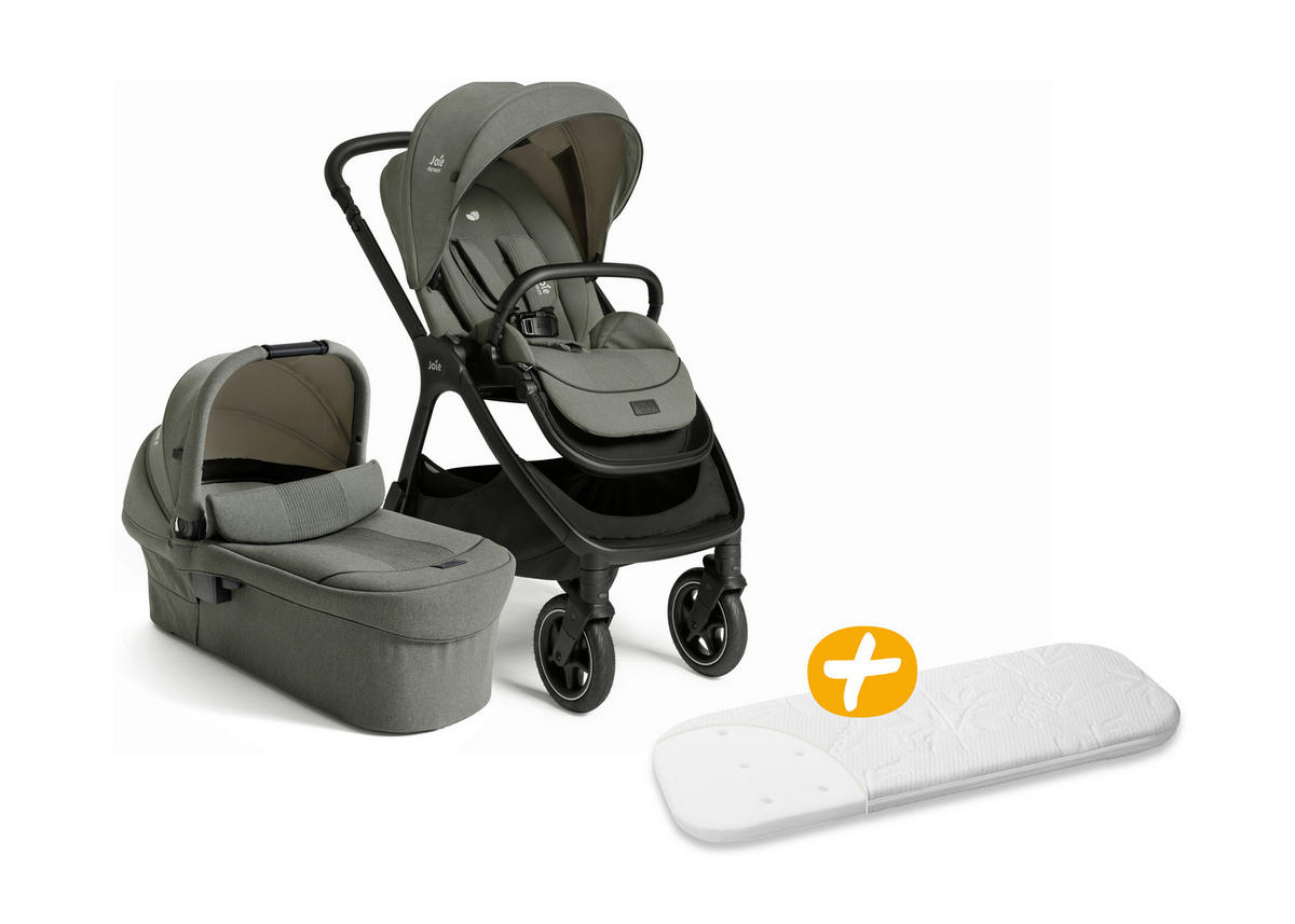 KINDERWAGENSET Finiti 2in1  - Salbeigrün/Schwarz, Basics, Textil/Metall (63/111/93cm) - JOIE SIGNATURE