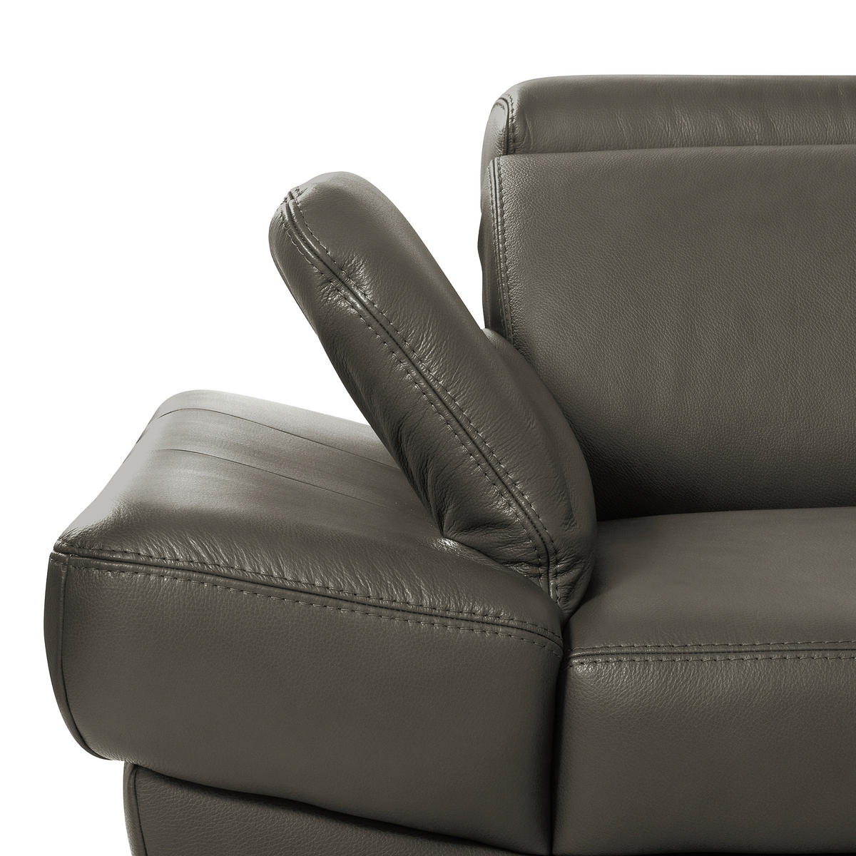 ECKSOFA  in Lederlook Echtleder Schlammfarben  - Schlammfarben/Schwarz, Design, Leder/Textil (264/211cm) - Livetastic