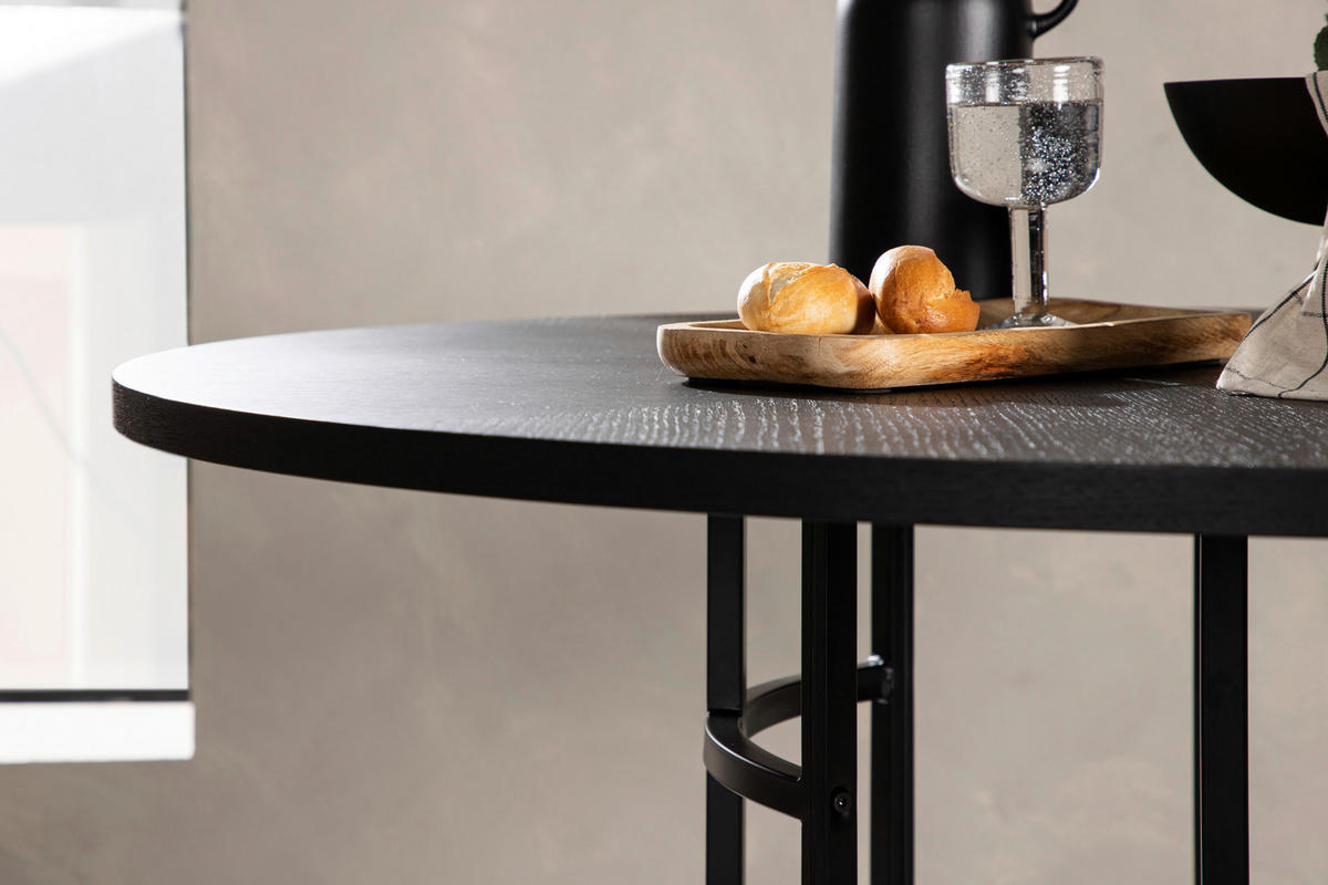 ESSTISCH in Metall, Holzwerkstoff 115/115/74 cm  - Schwarz, Design, Holzwerkstoff/Metall (115/115/74cm) - Livetastic
